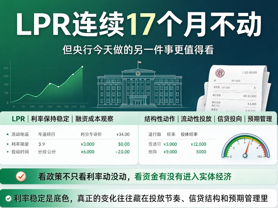 LPR连续17个月不动，但央行今天做的另一件事更值得看